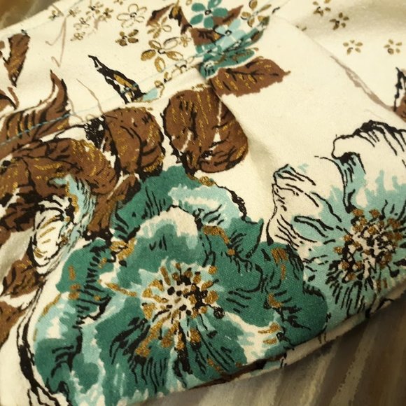 Boho Faux Suede Clutch travel make-up bag Vintage Floral 10" Wristlet cosmetics - Picture 2 of 5